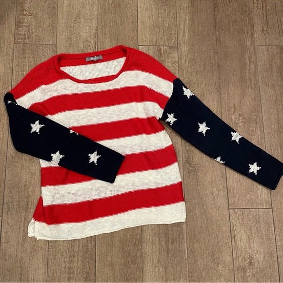 Marled American Flag Swearter-good condition never worn size L - Picture 2 of 6